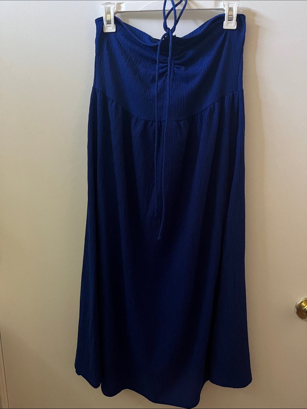 H&M Royal Blue Midi Dress with Adjustable Drawstring NWT M